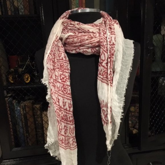 **Lovely Hindi Scarf from India Beliefs & Ideals Symbols Natural Fibers 35"x 76" - Picture 6 of 16